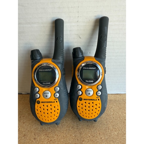 Motorola Talkabout T6500 2 Way Radios Yellow Walkie-Talkie TESTED - WORKS! - Picture 1 of 3